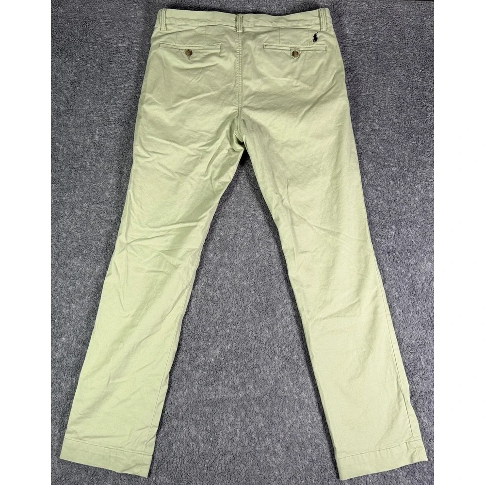 Polo Ralph Lauren Men Light Green Stretch Slim Fit Chino Pants 32/30 Preppy Pony